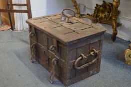 A good small wrought iron Armada chest.