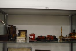 A collection of Oriental and Eastern lacquer items.