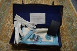A case of Masonic regalia.