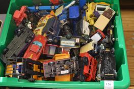 A box of model and toy cars.