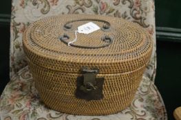 A Chinese wicker basket.