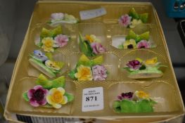 Miniature Coalport floral groups.