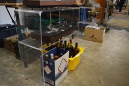 A pair of perspex two tier tables/stands.