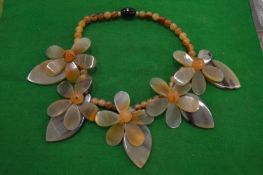 A large decorative necklace.
