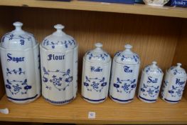 A set of storage jars.