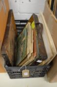 Box of assorted paintings and prints etc.