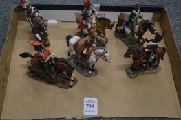 Six various Del Prado soldiers, on horseback, 3.5