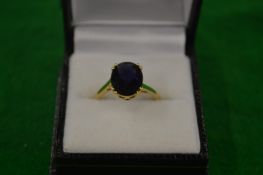 A 9 carat gold ring.