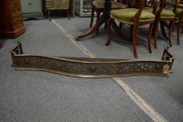 A Georgian pierced stone serpentine fronted fender, 4' 10