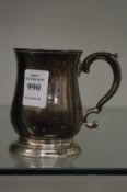 A small silver tankard or christening mug, London 1756.