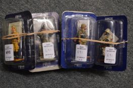 Del Prado collection, a set of eight soldiers, in perspex.