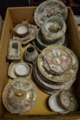 A collection of Chinese famille rose and celadon china.