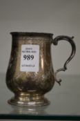 An engraved silver christening mug, London 1821, probably William Bateman.