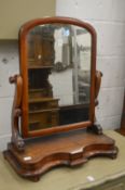 A Victorian mahogany dressing table mirror.