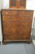 A George III mahogany chest of drawers.