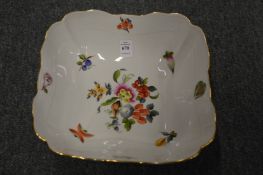 A good large Herend porcelain bowl decorated with fruit and flowers.