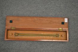 A Halden & Co parallel rule in mahogany case.