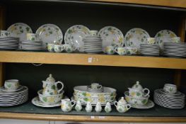 A comprehensive Villeroy and Boch geranium pattern dinner service.