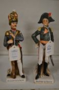 Two porcelain military figures.