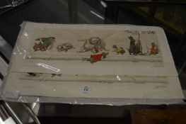 A pair of unframed prints depicting dogs of Paris.