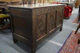 A large 18th century oak coffer.