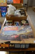 A Scalextric set with original box and numerous accessories.
