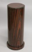 AN ART DECO STYLE REDWOOD PEDESTAL COLUMN.