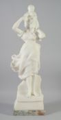 DONATELLO GABBRIELLI (ITALIAN) 1884 - 1955) A GOOD CARVED WHITE MARBLE STATUE OF A LADY with a child