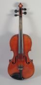 A SKYLARK BRAND VIOLIN, one piece back in a case. 23ins long.