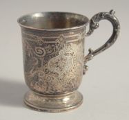 AN ENGRAVED VICTORIAN CHRISTENING MUG. London 1865.