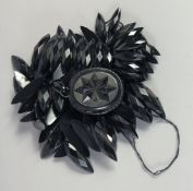 A LONG VICTORIAN FACE CUT NECKLACE AND PENDANT. 34ins long, 150gms.