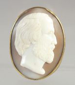 A GEORGIAN OVAL CAMEO, head of a man. 4cm x 3cm.