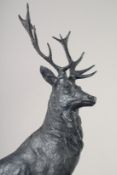 AFTER J. MOIGNIEZ. A SUPERB LARGE PAIR OF BRONZE STAGS
