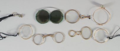 A BAG OF SPECTACLES, GILT AND GOLD, VICTORIAN AND GEORGIAN.