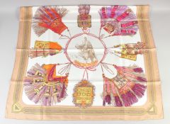 A HERMES SILK SCARF 