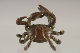 A JAPANESE BRONZE CRAB. 2ins.