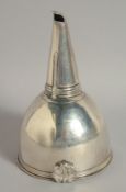A GEORGE III SILVER WINE FUNNEL with crest. London 1790. Maker: E. M.