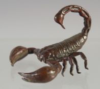 A JAPANESE BRONZE SCORPION. 2ins.