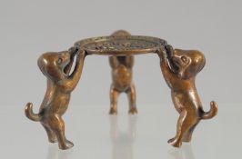 A JAPANESE BRONZE CENSER with three dog supports.