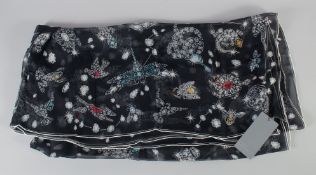 A NEW UNUSED, ALEXANDER McQUEEN ANIMAL JEWEL CHIFFON SILK SCARF. 12cm x 260cm.