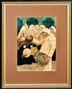 TWO FRAMED PAINTINGS BY TAHA EL GAMAL, (2).