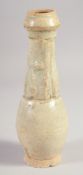 A CHINESE SONG CELADON GLAZE POTTERY FUNERARY VASE, 23cm high.