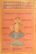 A 19TH CENTURY INDIAN ODISHA PAINTING OF A TANTRIC DEVI, with Devanagari inscriptions, framed and