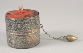 A TIBETAN SCROLL CONTAINER.