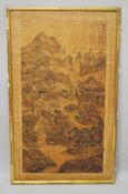 A LARGE 19TH / 20TH CENTURY CHINESE SCHOOL MOUNTAIN LANDSCAPE BY TING YONG (1835-1900) with colophon