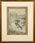 A FINE INDIAN MINIATURE PAINTING OF AN ELEPHANT AND RIDER, framed and glazed, image 26.5cm x 18.