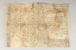 A 19TH CENTURY OTTOMAN ANCESTOR / FAMILY TREE ON PAPER, 55.5cm x 41.5cm.
