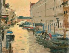 Ken Howard (1932-2022) British, 'Rio del Monticanti, Venice, 2006', oil on board, signed,