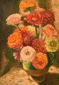 20th Century French School, A still life of flowers in a jug, indistinctly signed and dated 1940 top