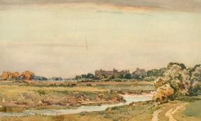 Alexander Carruthers Gould (1870-1948) British, 'Windsor Castle from the Water Meadows',